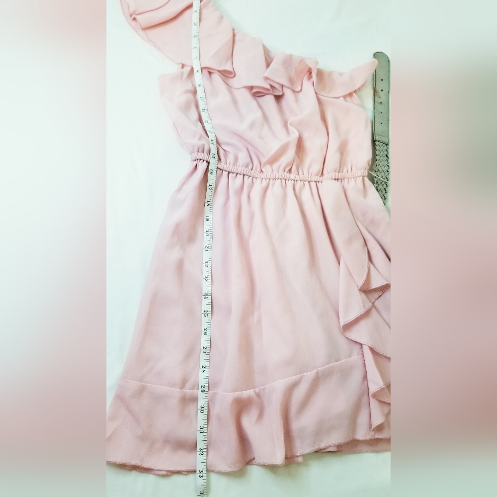 NWT Beta House Pink One Shoulder Ruffled Dress - Picture 12 of 13